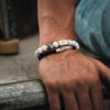 Sallie 1878 Armband Beads Zilver Marmer White & Nautic Zilver Black